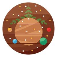 Textured Christmas bokeh wooden background. Rustic xmas stage. vector