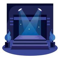 Stage with spotlight and stairs illustration vector