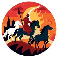 The three horsemen of the apocalypse vector