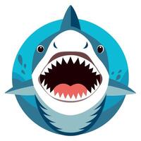 Shark with open mouth and teeth illustration vector