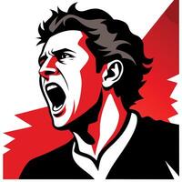 A man with his mouth open and his mouth open vector