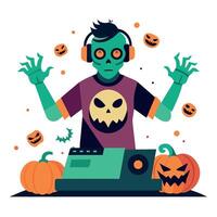 This hauntingly beautiful image of a neon green skull against a pink background captures the spooky yet fun spirit of halloween vector