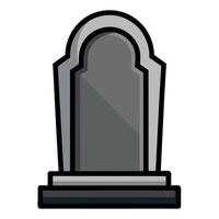 Tombstone on White Background Copy Space Blank Stone vector
