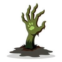 Zombie hand with claws and claws out of the ground vector