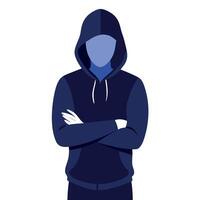 An illustration of a man in a hoodie vector