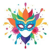 Colorful mask with splatters and paint on it vector