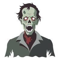 Zombie man with red eyes and blood on his face vector