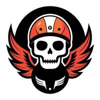 Skull with wings vector