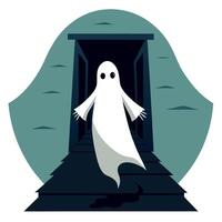 A ghost standing in front of a door vector