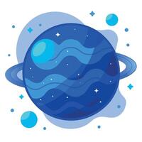 Planet with blue and white clouds and stars vector