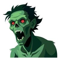 A cartoon zombie with red eyes and a big mouth vector