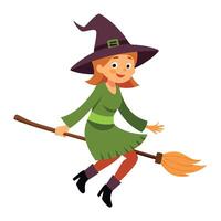 Witch Broom Isolated on Transparent Background vector