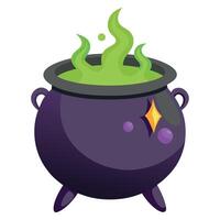 Witch cauldron isolated on white background vector