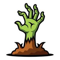 Zombie hand with hand out of the ground vector