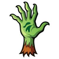 Zombie hand isolated on transparent background vector