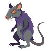 Zombie rat flat illustration drawn in adobe illustrator. vector