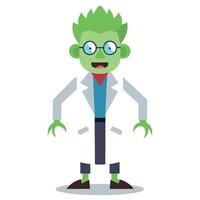Zombie scientist on transparent background vector