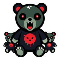A cartoon bear with a red heart on it's chest vector