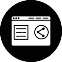 A black and white icon of a computer screen vector