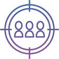 A group of people in a circle with a target on it vector