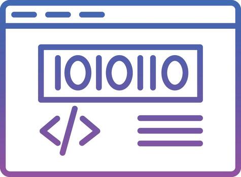 Binary Code Illustration Icon vector
