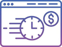 A clock and dollar sign on a computer screen vector