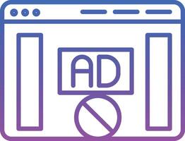 An ad on a computer screen with a no ad button vector