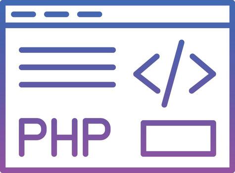 PHP Coding Illustration Icon vector