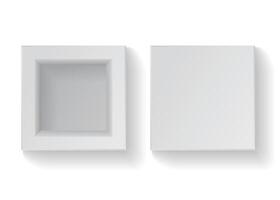 Realistic empty square white cardboard box. illustration vector