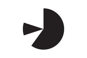 Round graphic fraction circle shape element. Geometric diagram division section icon. vector