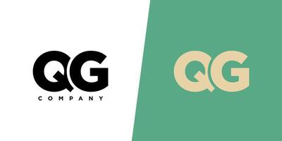 Letter Q and G, QG logo design template. Minimal monogram initial based logotype. vector