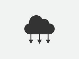 Technology icon cloud computing connection. Big data global server. Line design symbol. vector