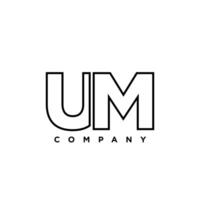 Letter U and M, UM logo design template. Minimal monogram initial based logotype. vector