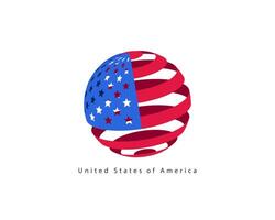 USA flag style design element. Logo template United States of America. vector