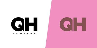 Letter Q and H, QH logo design template. Minimal monogram initial based logotype. vector