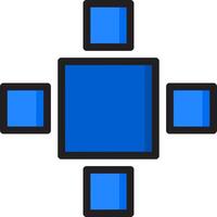 A blue square with four squares in it vector