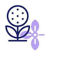 A flower and a propeller icon vector