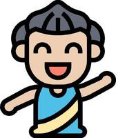 A cartoon character with a smile on his face vector