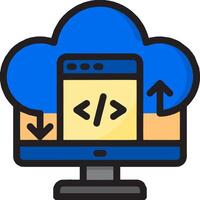 Cloud computing icon vector