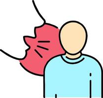 A man is talking to someone with a red heart vector