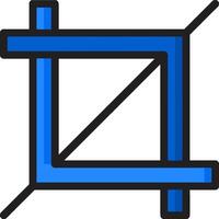 A square with a blue line through it vector