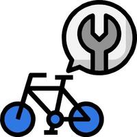 A bicycle with a wrench and a speech bubble vector