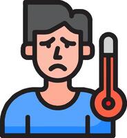 A man with a thermometer in his hand vector
