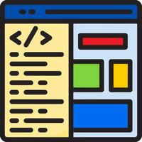 A web page with a code and a blue and yellow background vector