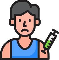 A man with a syringe in his hand vector