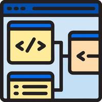 A computer screen with a program and a line of code vector