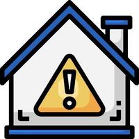 A house with a warning sign on it vector
