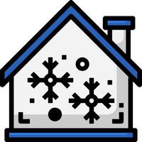 A house with snowflakes on the roof vector
