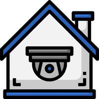 A house with a camera on the roof vector