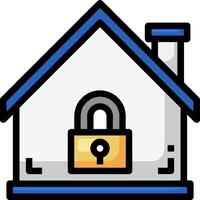 A house with a padlock on it vector